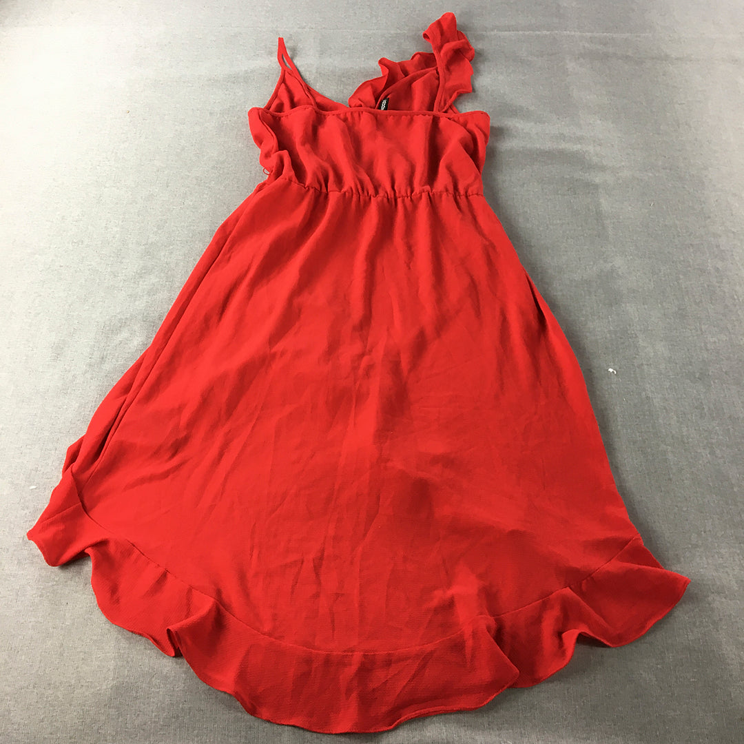 H&M Womens Dress Size 10 Red Fit & Flare Mini Sleeveless