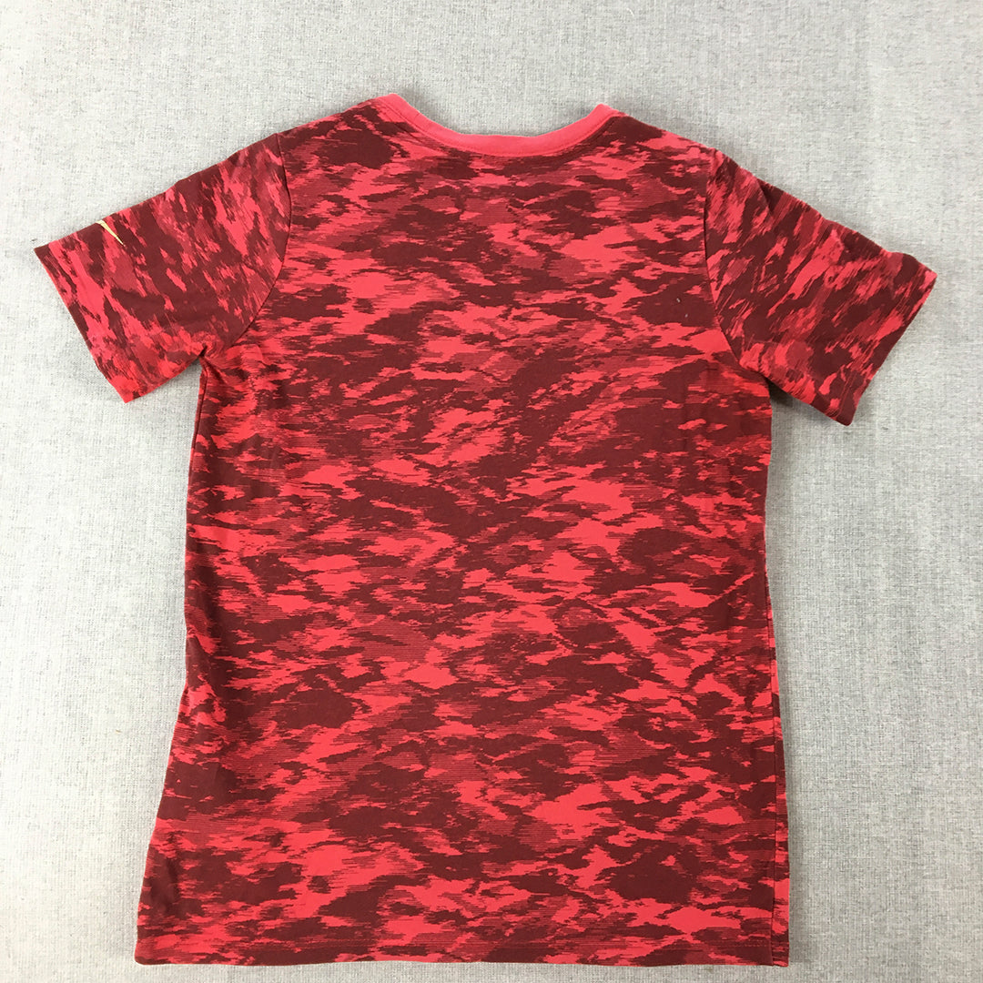 Nike Elite Kids Boys T-Shirt Youth Size M (10 - 12 Years) Red Logo Short Sleeve