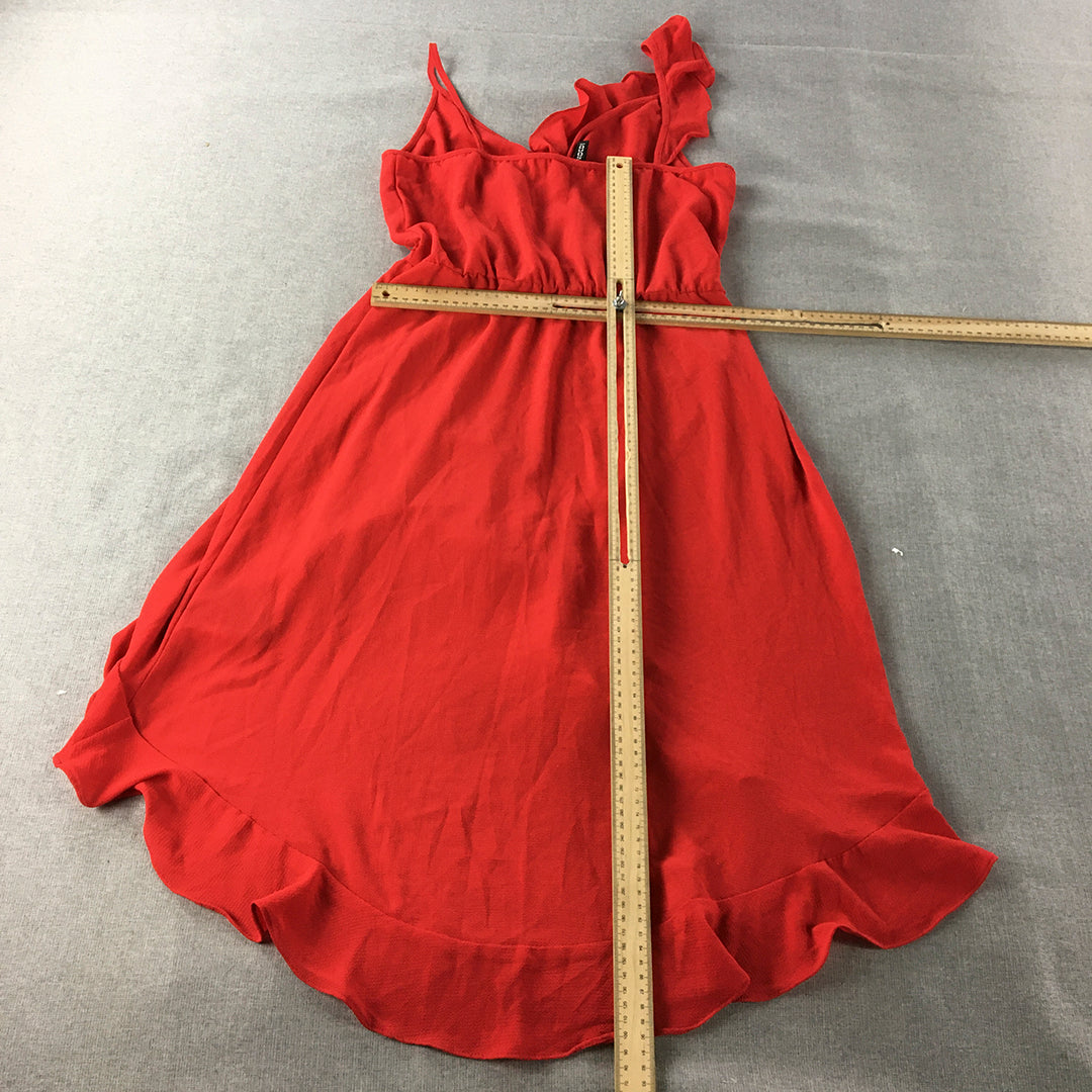 H&M Womens Dress Size 10 Red Fit & Flare Mini Sleeveless