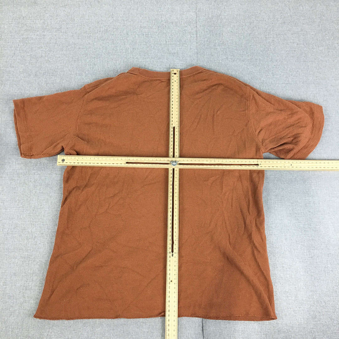 Uniqlo Mens Knit T-Shirt Size M Brown Short Sleeve Crew Neck Tee