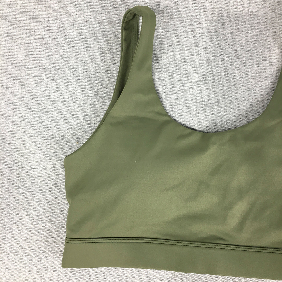 Lilybod Womens Sports Bra Size M Green Activewear Gym Cropped Top