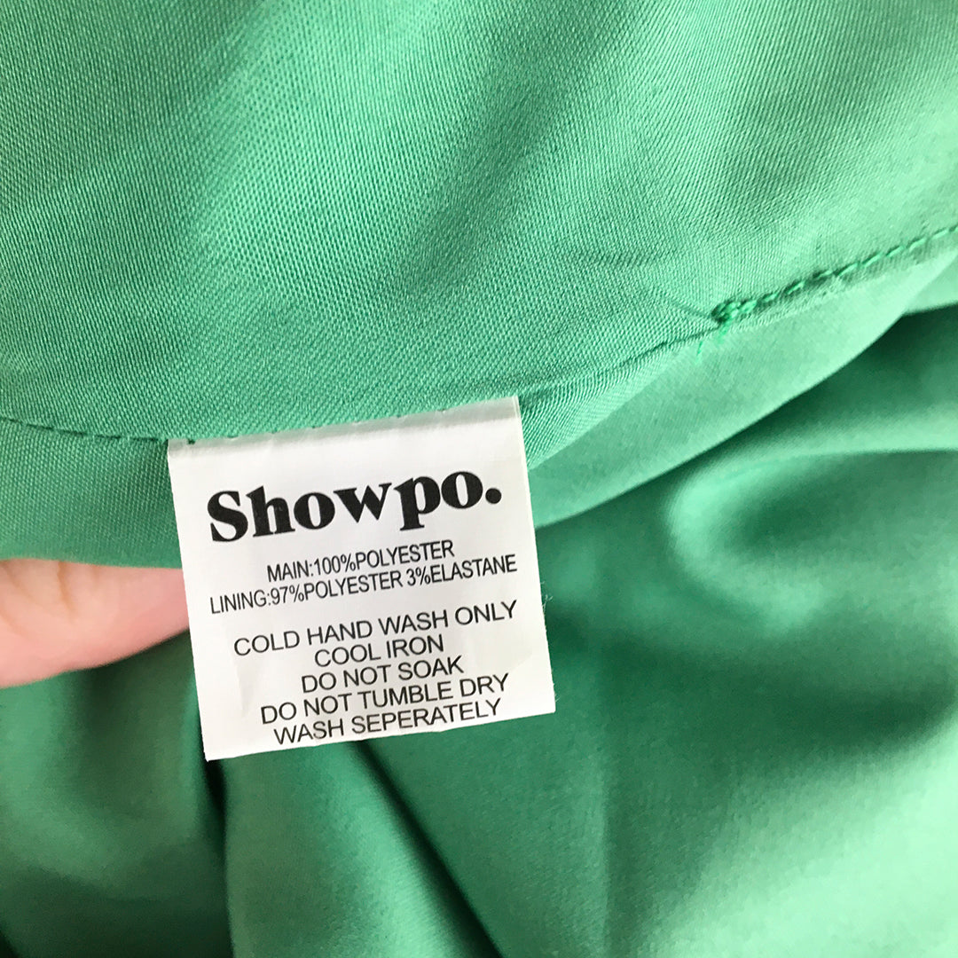 Showpo Womens Mini Skirt Size 10 Green Slit