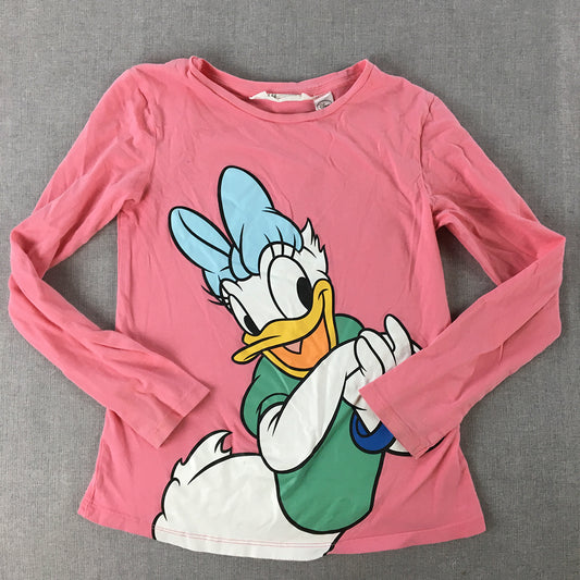 Disney Daisy Duck Kids Girls Top Size 9 - 10 Years Pink Long Sleeve Pullover