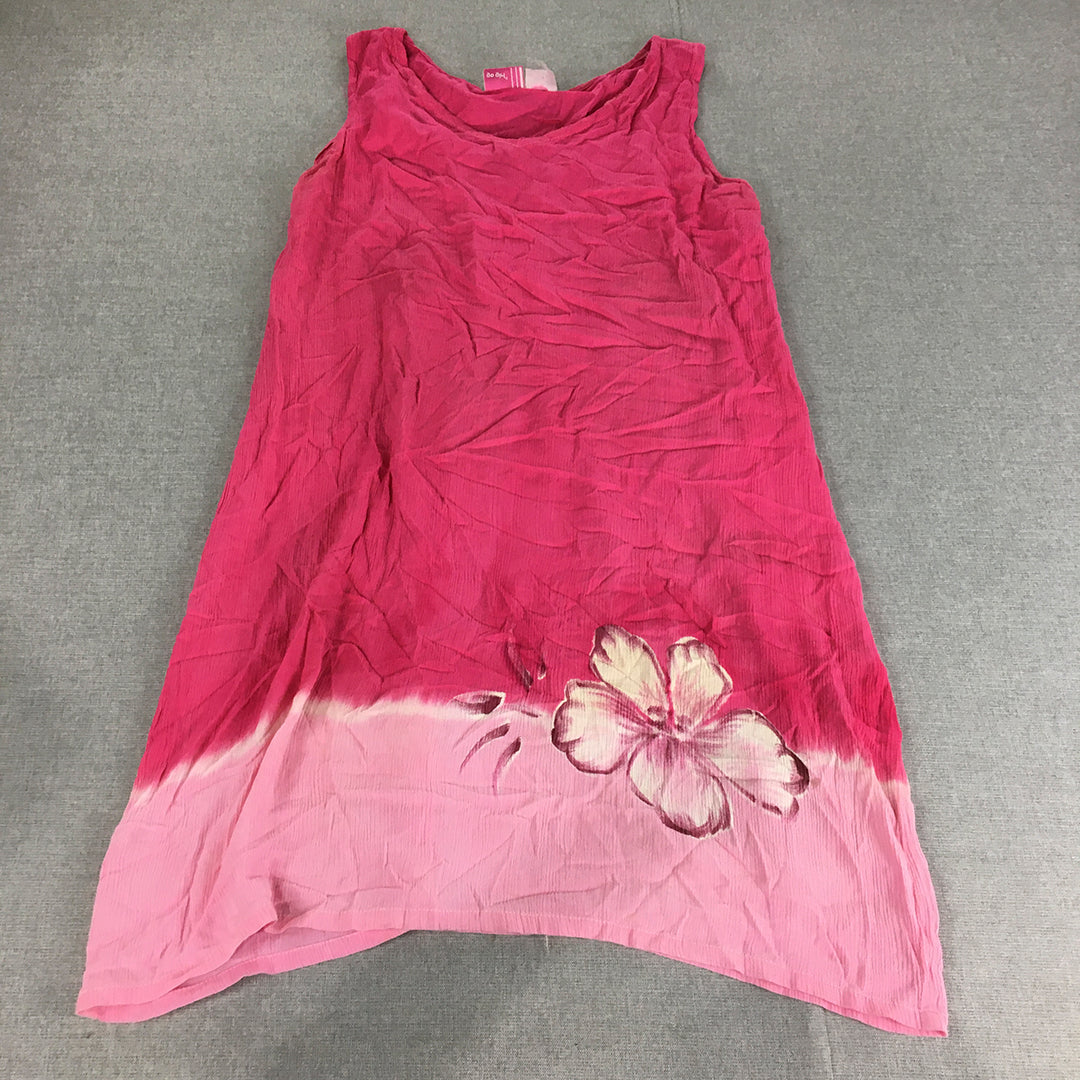 Go Girl Womens A-Line Dress Size S/M Pink FLoral Sleeveless Mini