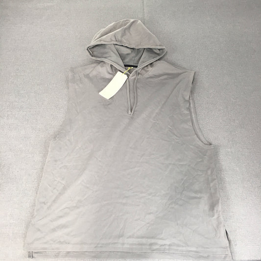 NEW H&M Mens Hoodie Vest Size XL Grey Sleeveless Pullover Jumper