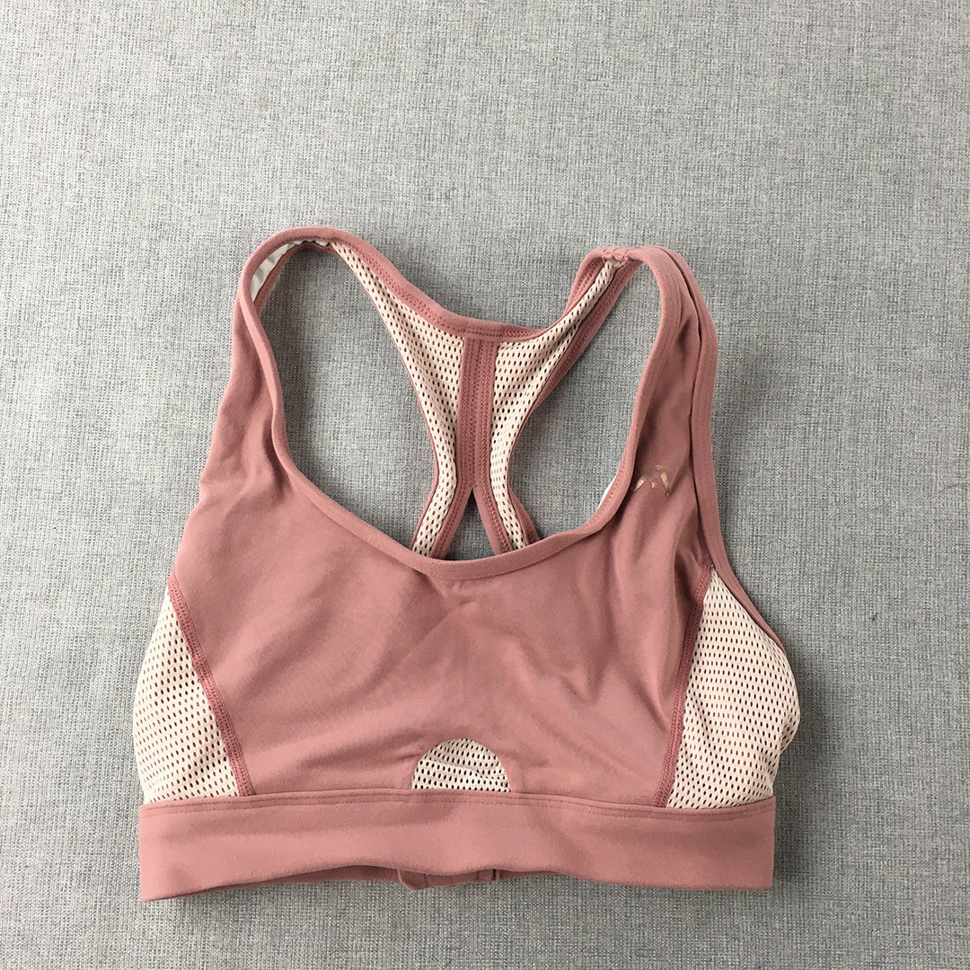 Rockwear Womens Sports Bra Size 10 Pink Sleeveless Cropped Top