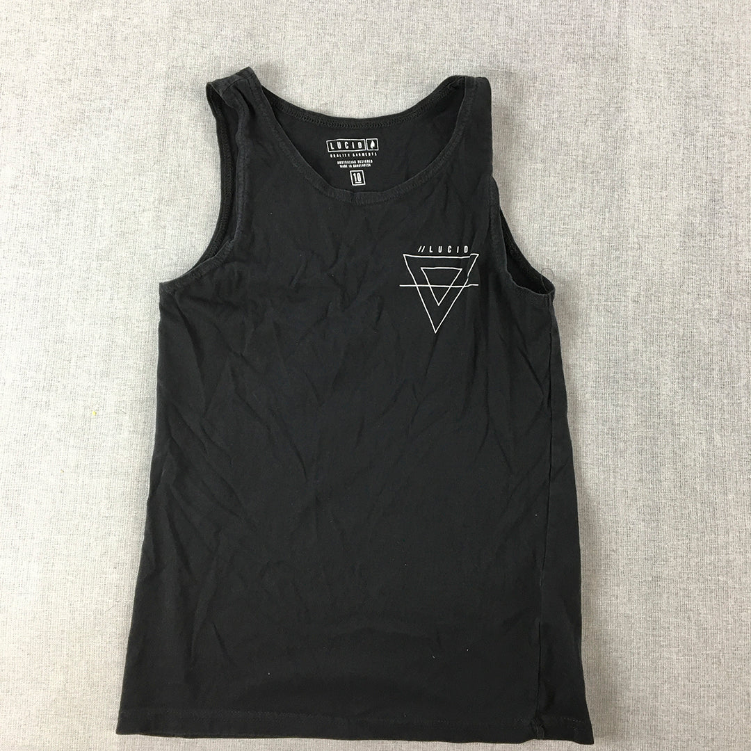 Lucid Apparel Kids Boys Tank Top Size 10 Black Sleeveless Shirt