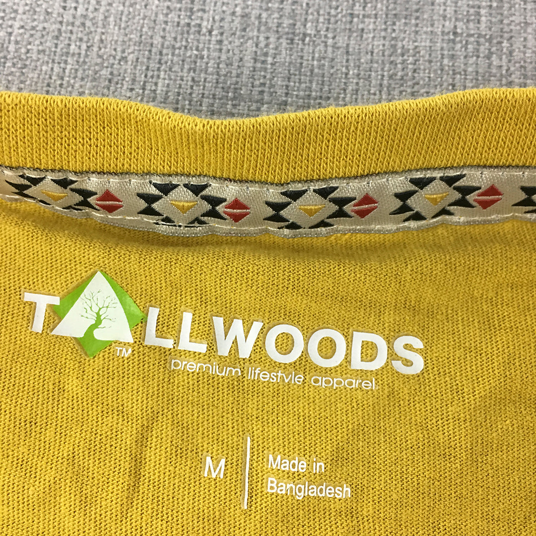 Tallwoods Mens T-Shirt Size M Yellow Short Sleeve Crew Neck Tee