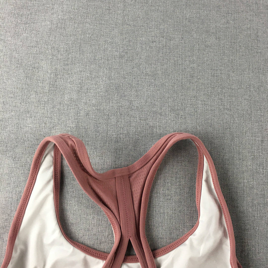 Rockwear Womens Sports Bra Size 10 Pink Sleeveless Cropped Top