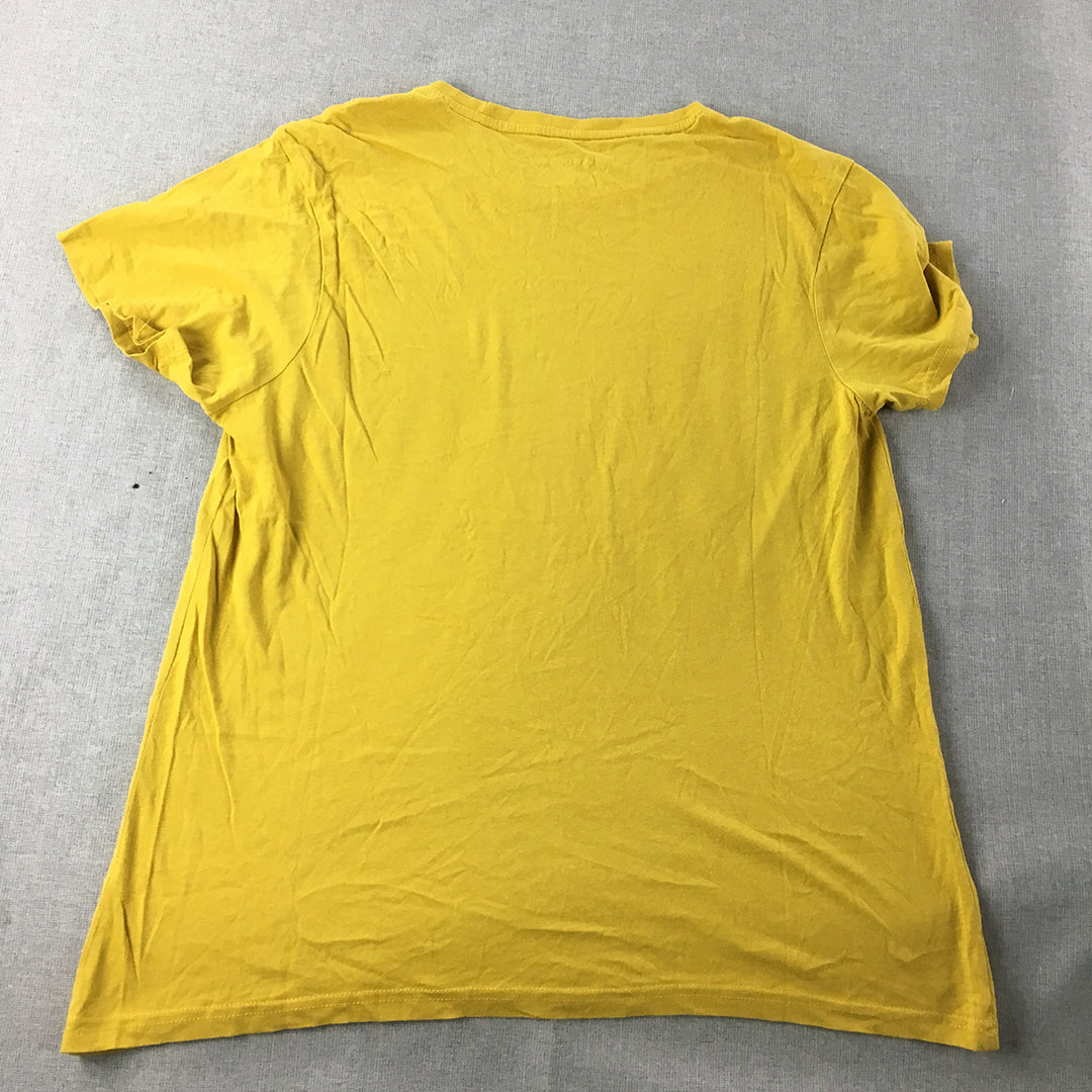 Tallwoods Mens T-Shirt Size M Yellow Short Sleeve Crew Neck Tee