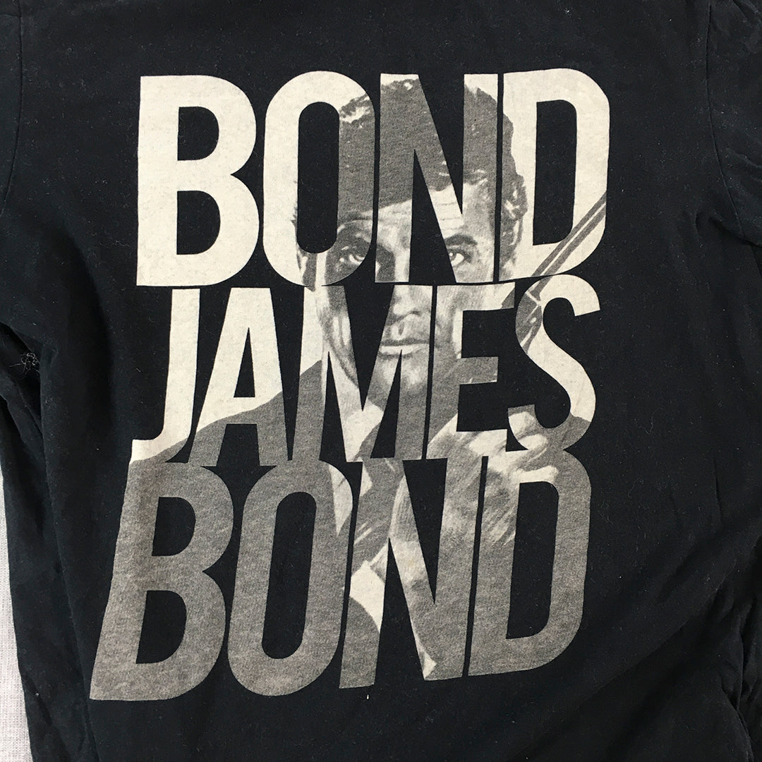 James Bond 007 Mens T-Shirt Size L Black Short Sleeve Licensed Tee