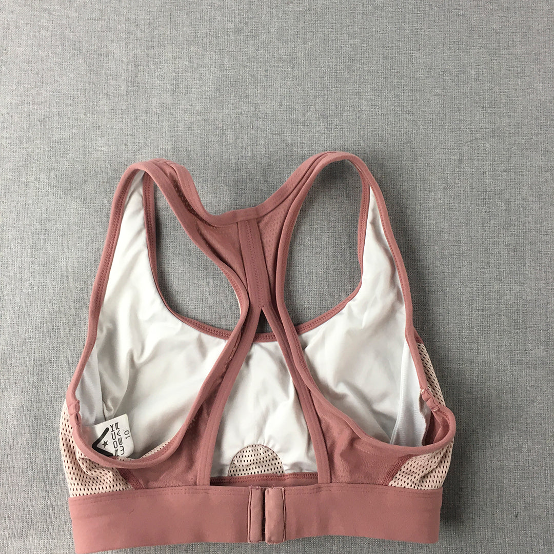 Rockwear Womens Sports Bra Size 10 Pink Sleeveless Cropped Top