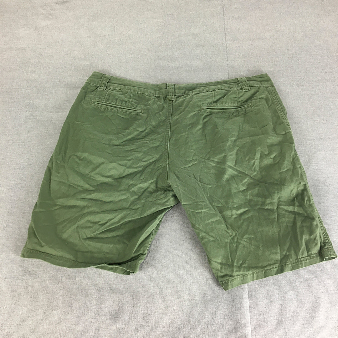 Ben Sherman Mens Chino Shorts Size 38 Green Pockets Casual Walking