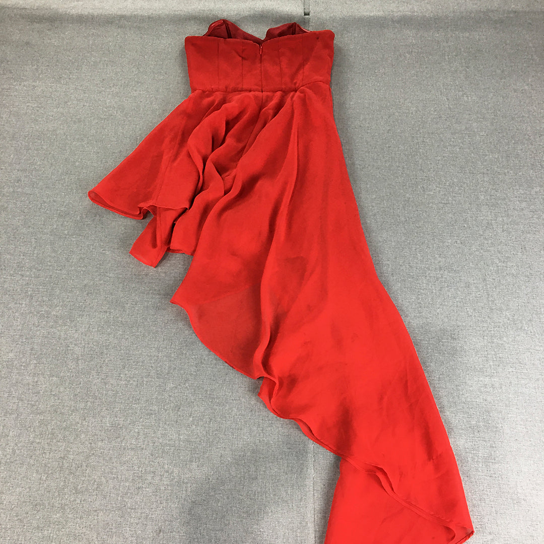 Pilgrim Womens Mini Dress Size 6 Red Strapless Cocktail