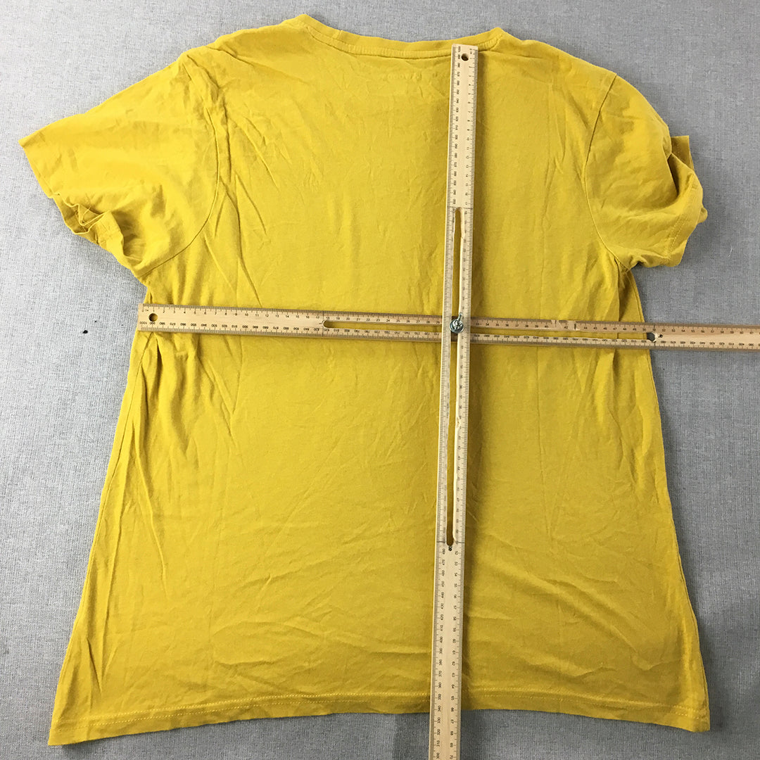 Tallwoods Mens T-Shirt Size M Yellow Short Sleeve Crew Neck Tee