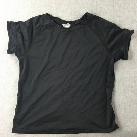 Rockwear Womens T-Shirt Size 8 Black Short Sleeve Stretch Fabric Shirt