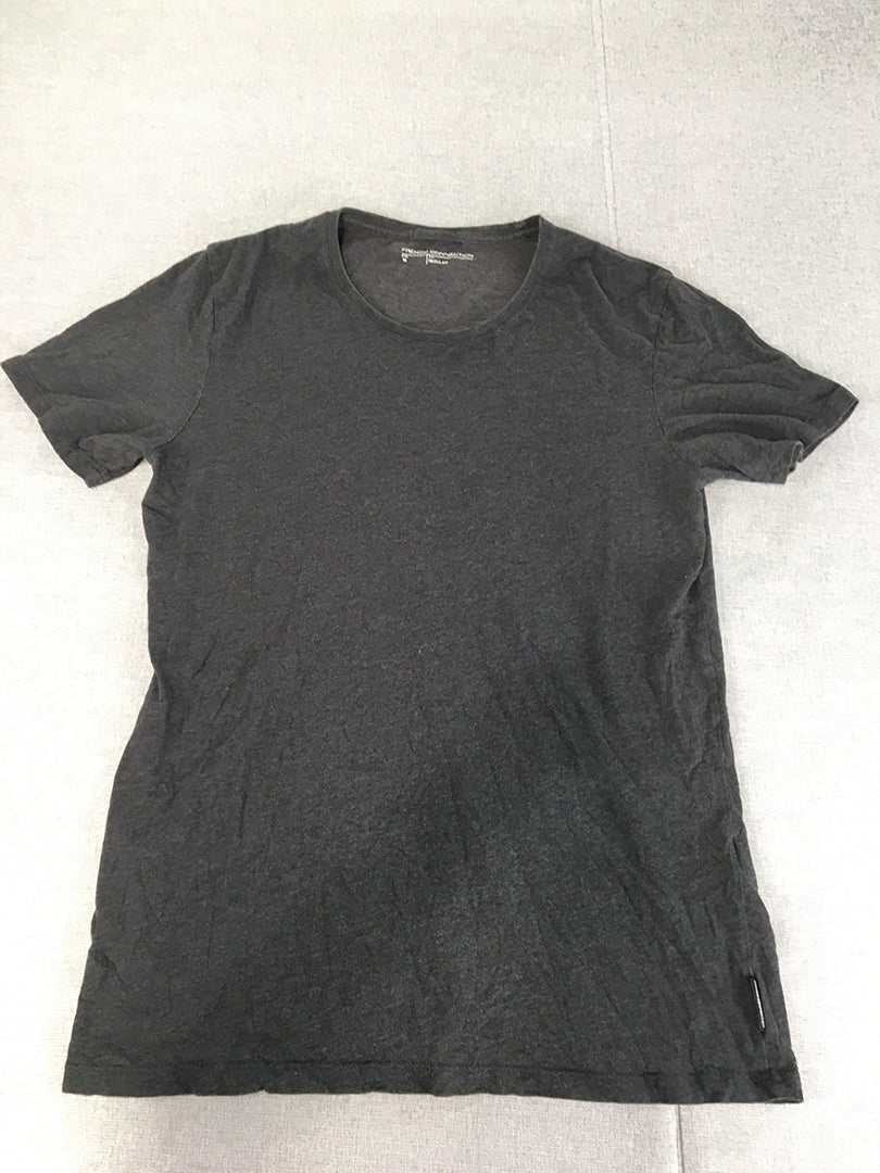 French Connection Mens T-Shirt Size M Charcoal Black Short Sleeve Crew Neck