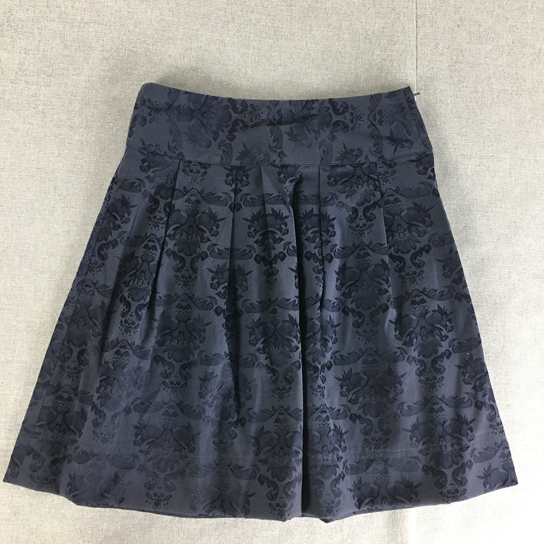 Princess Highway Womens Mini Skirt Size 8 Blue Floral Pleated