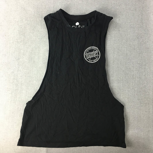 Vaunt Womens Tank Top Size S Black Logo Sleeveless Shirt