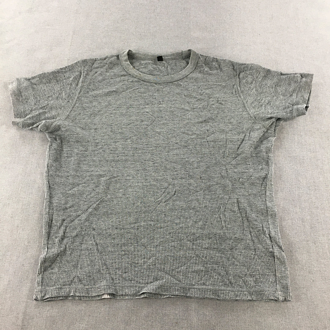 Uniqlo Mens T-Shirt Size M Grey Knit Short Sleeve Crew Neck Tee