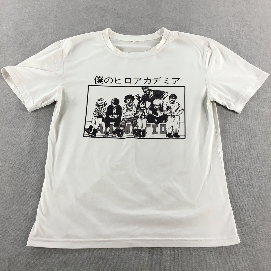 My Hero Academia Mens T-Shirt Size S White Anime Manga Short Sleeve Tee