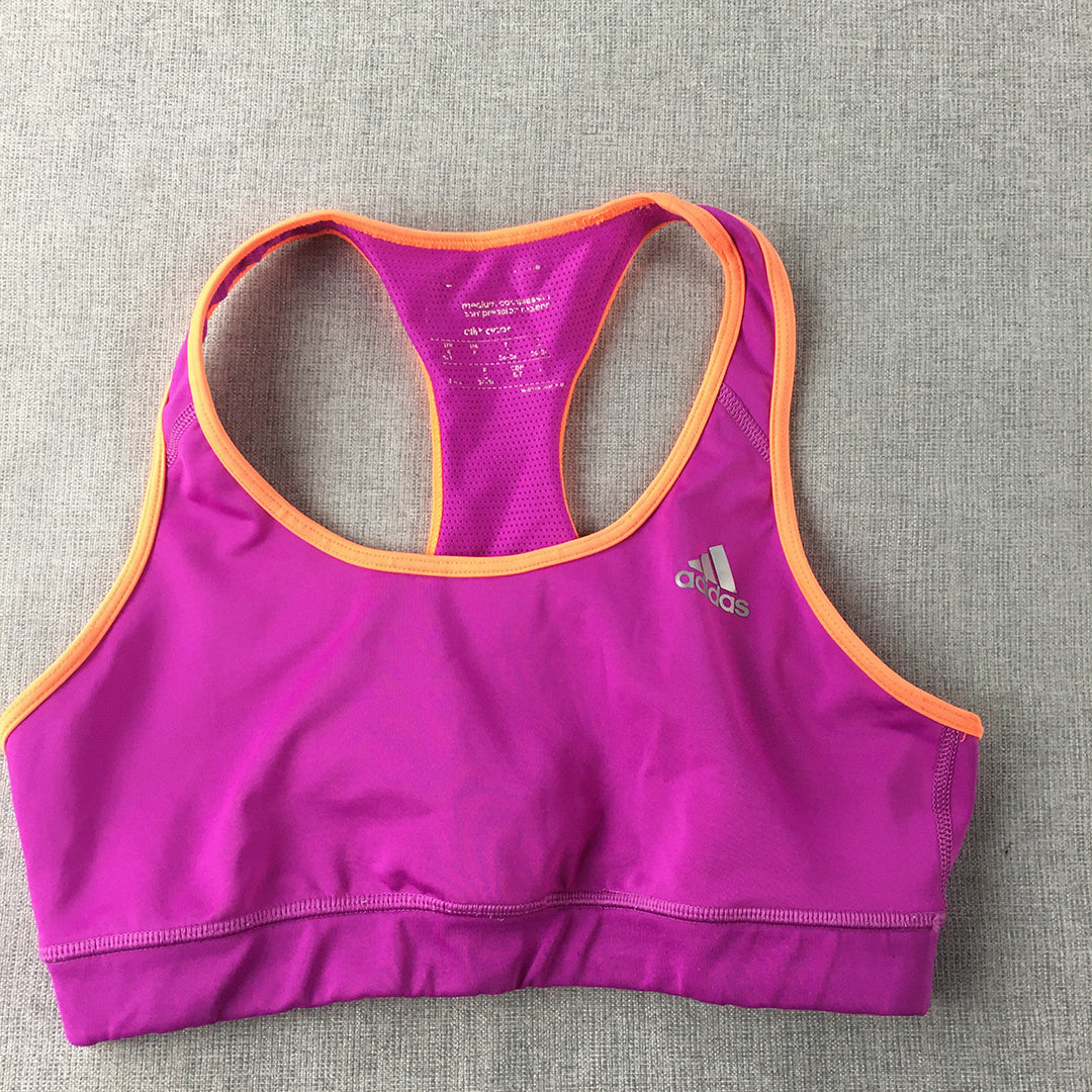 Adidas Womens Sports Bra Size S Purple Logo Sleeveless Cropped Top