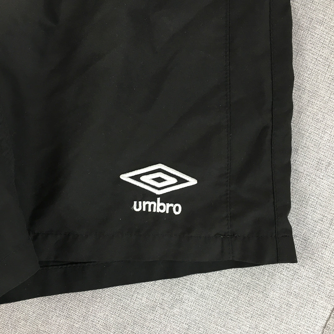 Umbro Kids Boys Shorts Size 10 Years Black Logo Football Elastic Waist