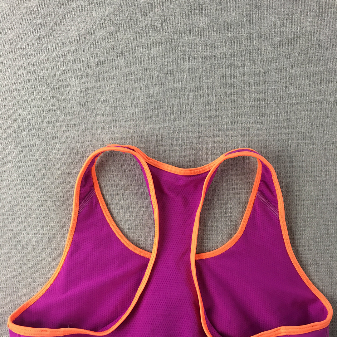 Adidas Womens Sports Bra Size S Purple Logo Sleeveless Cropped Top