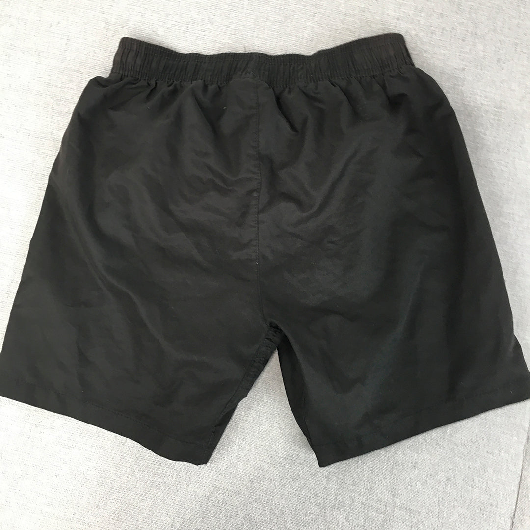 Umbro Kids Boys Shorts Size 10 Years Black Logo Football Elastic Waist