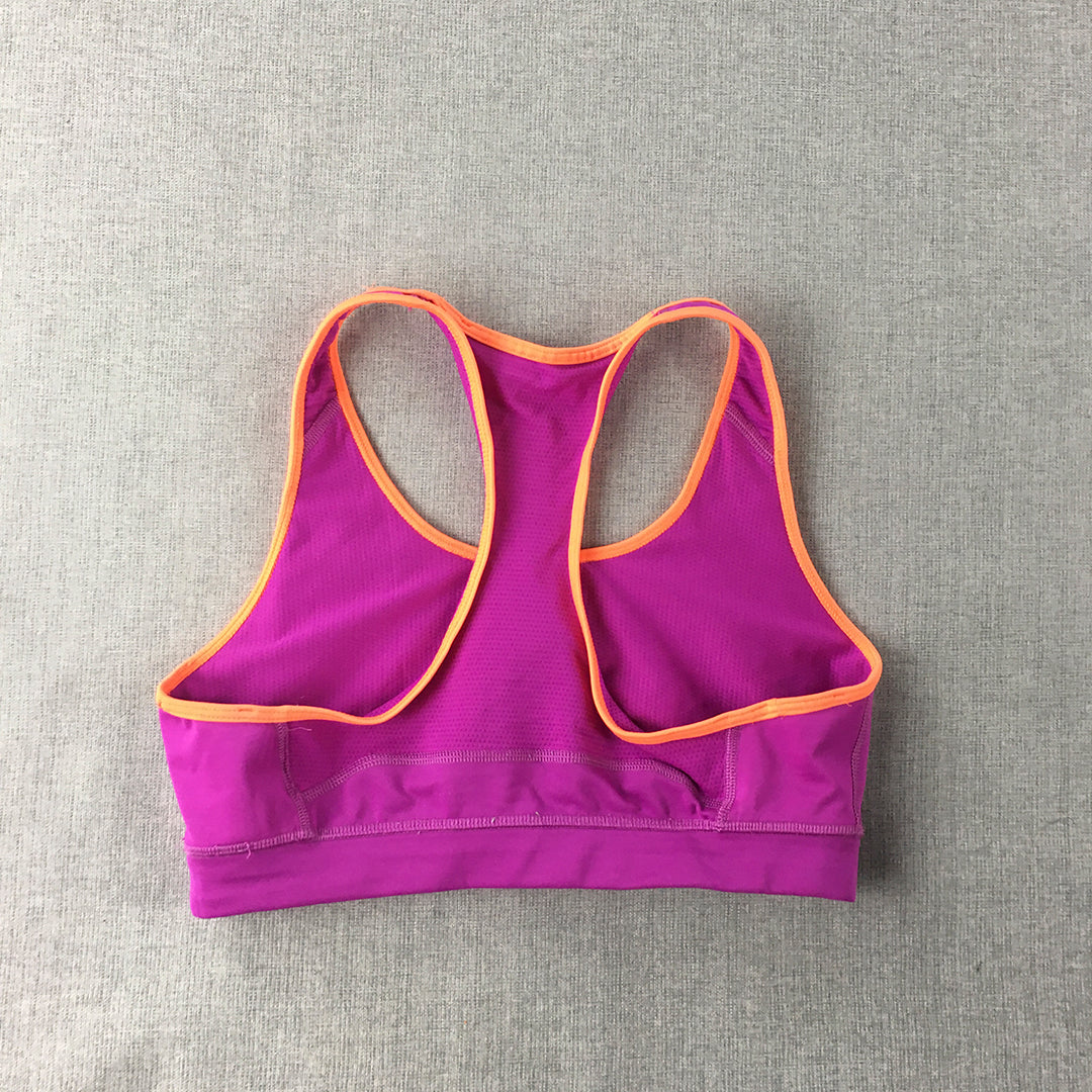 Adidas Womens Sports Bra Size S Purple Logo Sleeveless Cropped Top