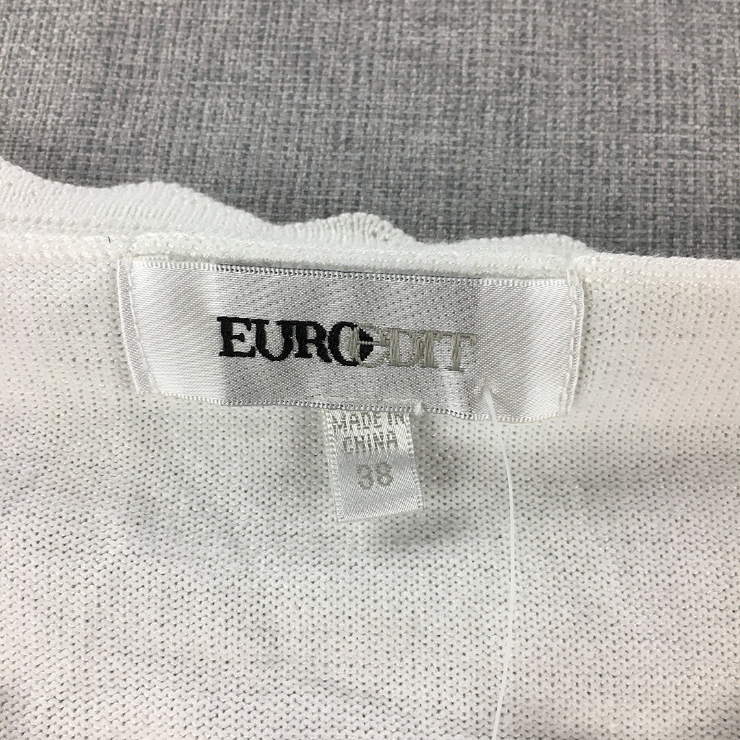 NEW Euro Edit Womens Knit Top Size 38 EU (Medium) White Long Sleeve Pullover