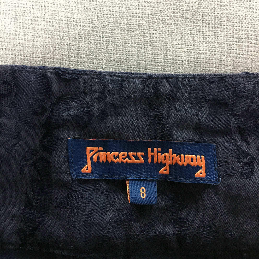 Princess Highway Womens Mini Skirt Size 8 Blue Floral Pleated