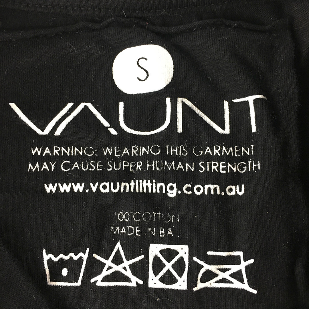 Vaunt Womens Tank Top Size S Black Logo Sleeveless Shirt