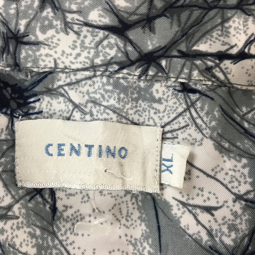 Vintage Centino Mens Shirt Size XL Blue White Hawaiian Loud Funky Button-Up