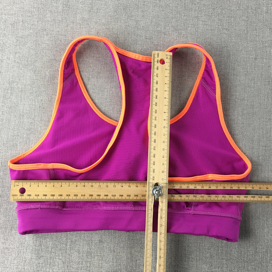 Adidas Womens Sports Bra Size S Purple Logo Sleeveless Cropped Top