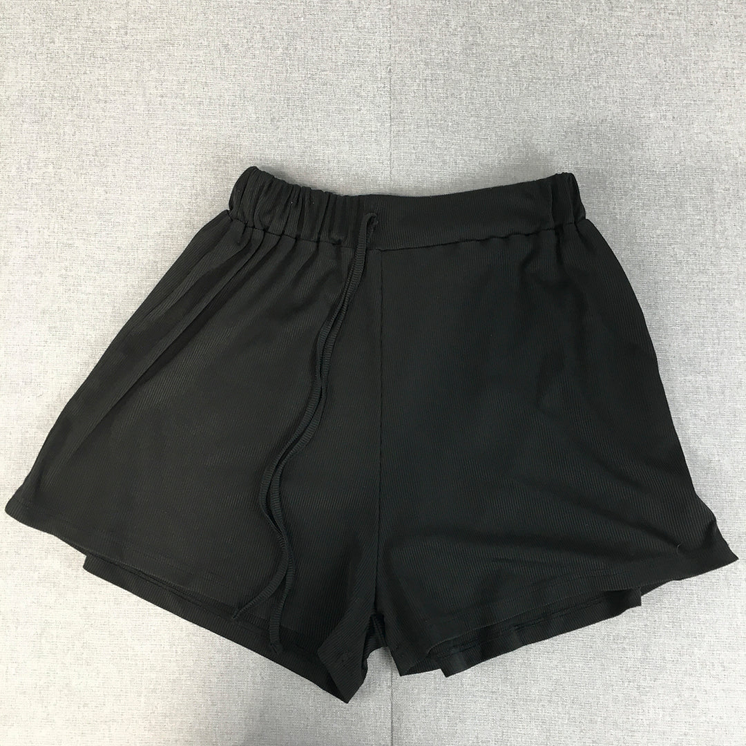 Valleygirl Womens Shorts Size M Black Elastic Waist Drawstring