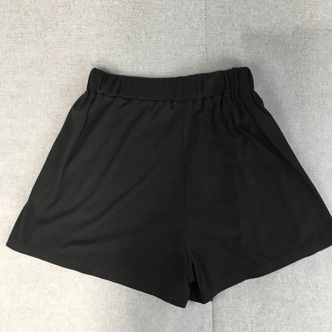 Valleygirl Womens Shorts Size M Black Elastic Waist Drawstring