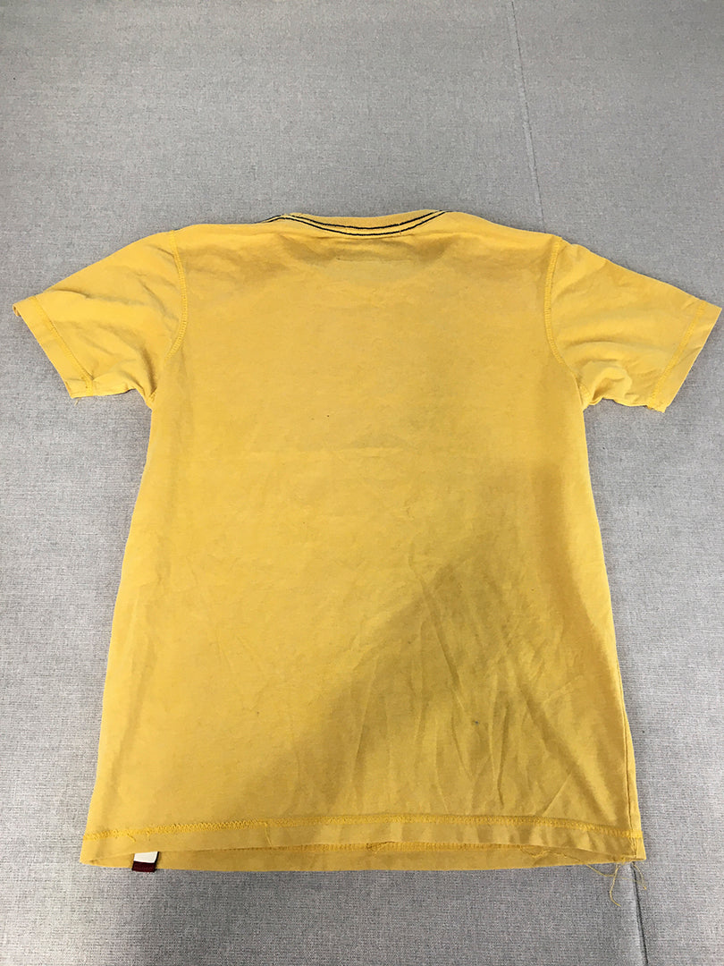 Superdry Womens T-Shirt Size M Yellow Short Sleeve Athletics Logo Crew Neck