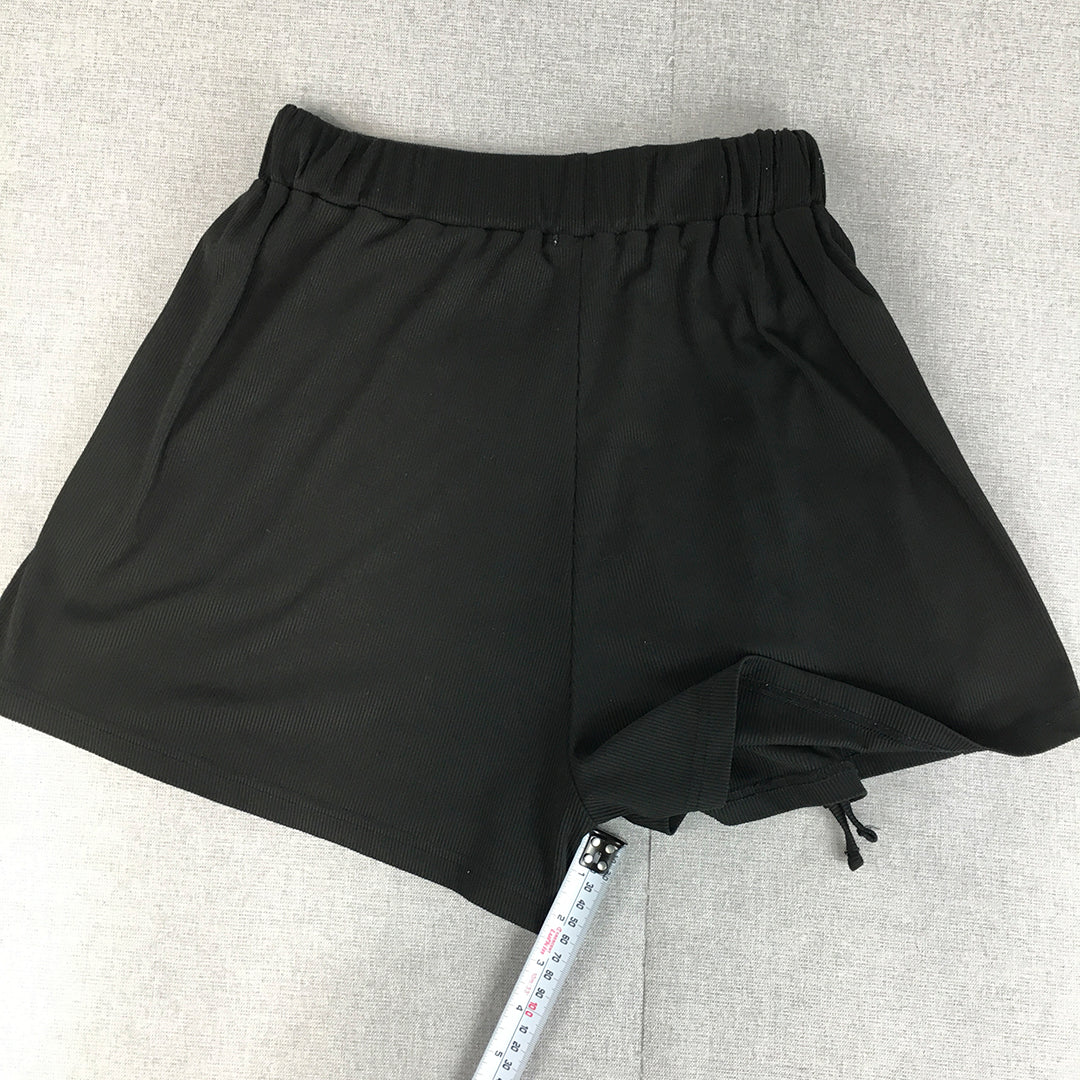 Valleygirl Womens Shorts Size M Black Elastic Waist Drawstring