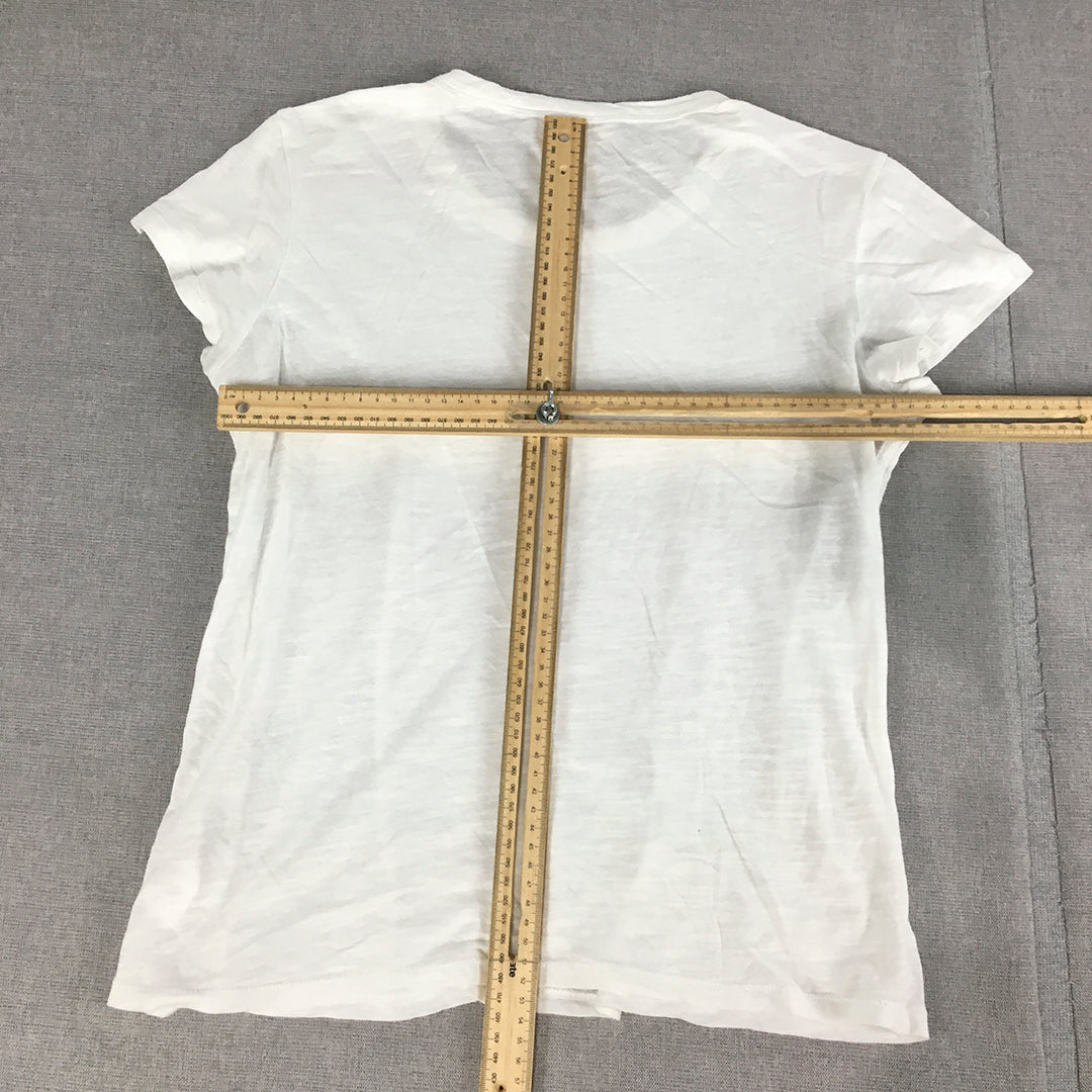 Calvin Klein Jeans Womens T-Shirt Size XS White Logo Short Sleeve Top