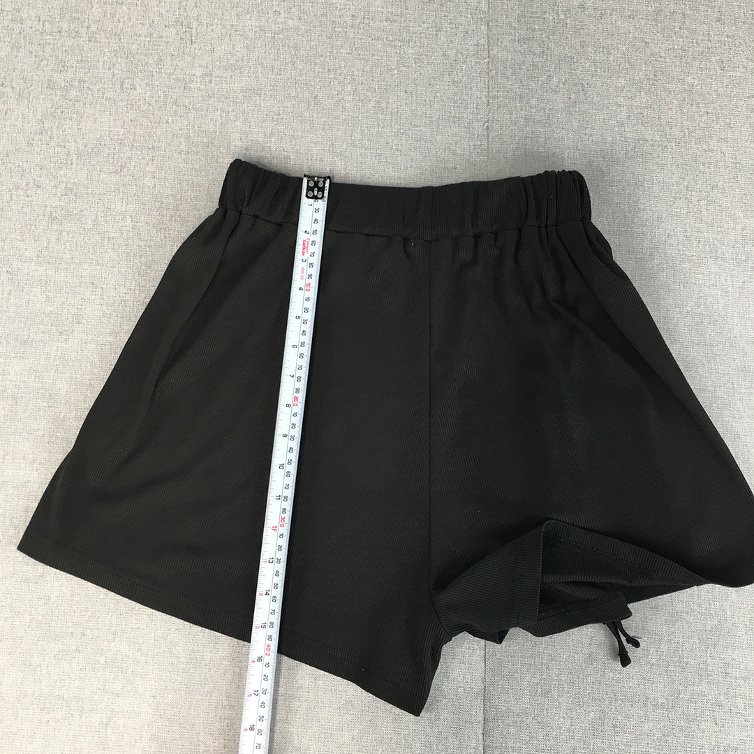 Valleygirl Womens Shorts Size M Black Elastic Waist Drawstring