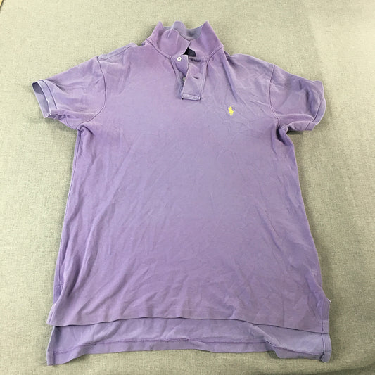 Polo Ralph Lauren Mens Shirt Size M Purple & Yellow Pony Logo Collared Rugby