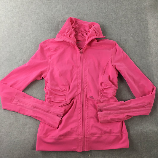 Blockout Womens Activewear Jacket Size S Pink Slim Fit Stretch Running Zip-Up