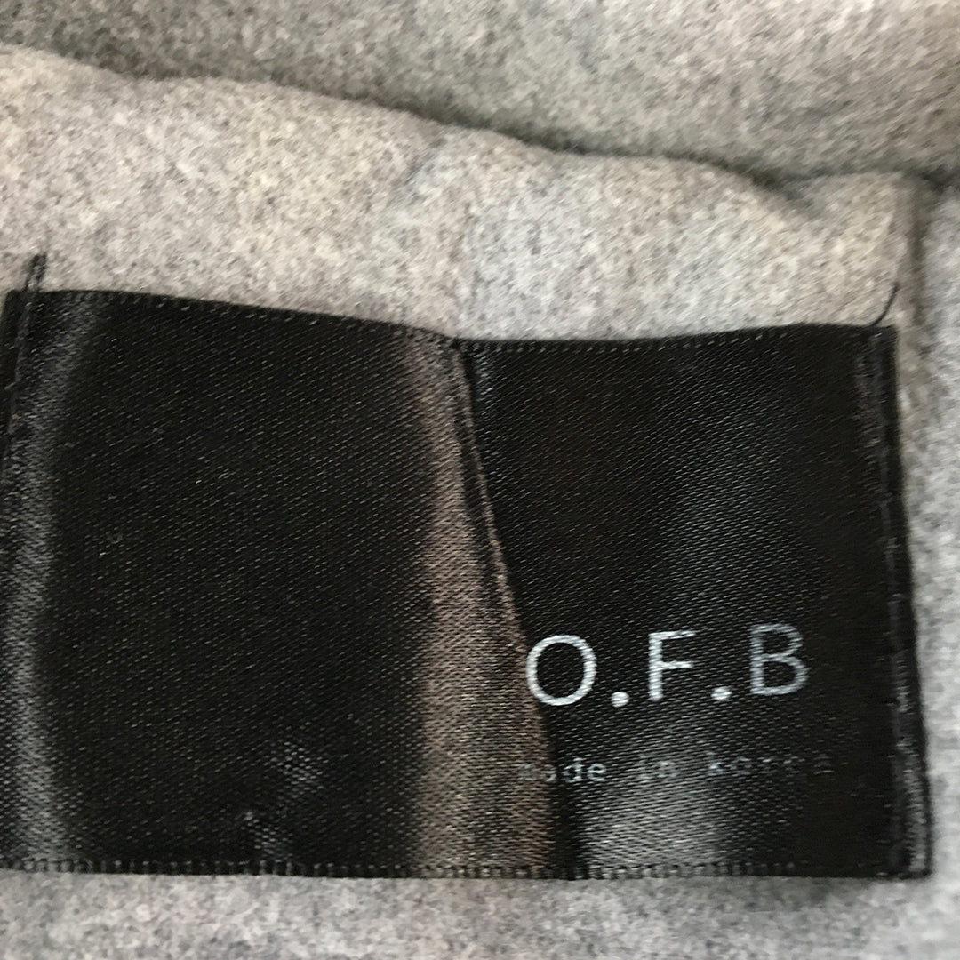 O.F.B Womens Pea Coat Size 12 Grey Double Breasted Pockets Jacket Korean Brand