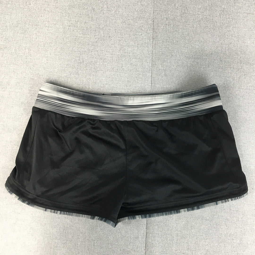 Adidas Womens Running Shorts Size L Black Climalite Logo Workout Gym