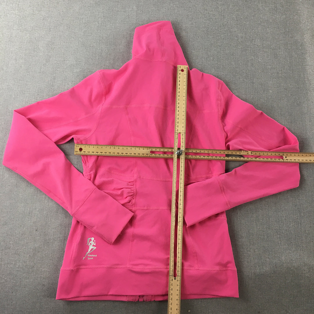 Blockout Womens Activewear Jacket Size S Pink Slim Fit Stretch Running Zip-Up