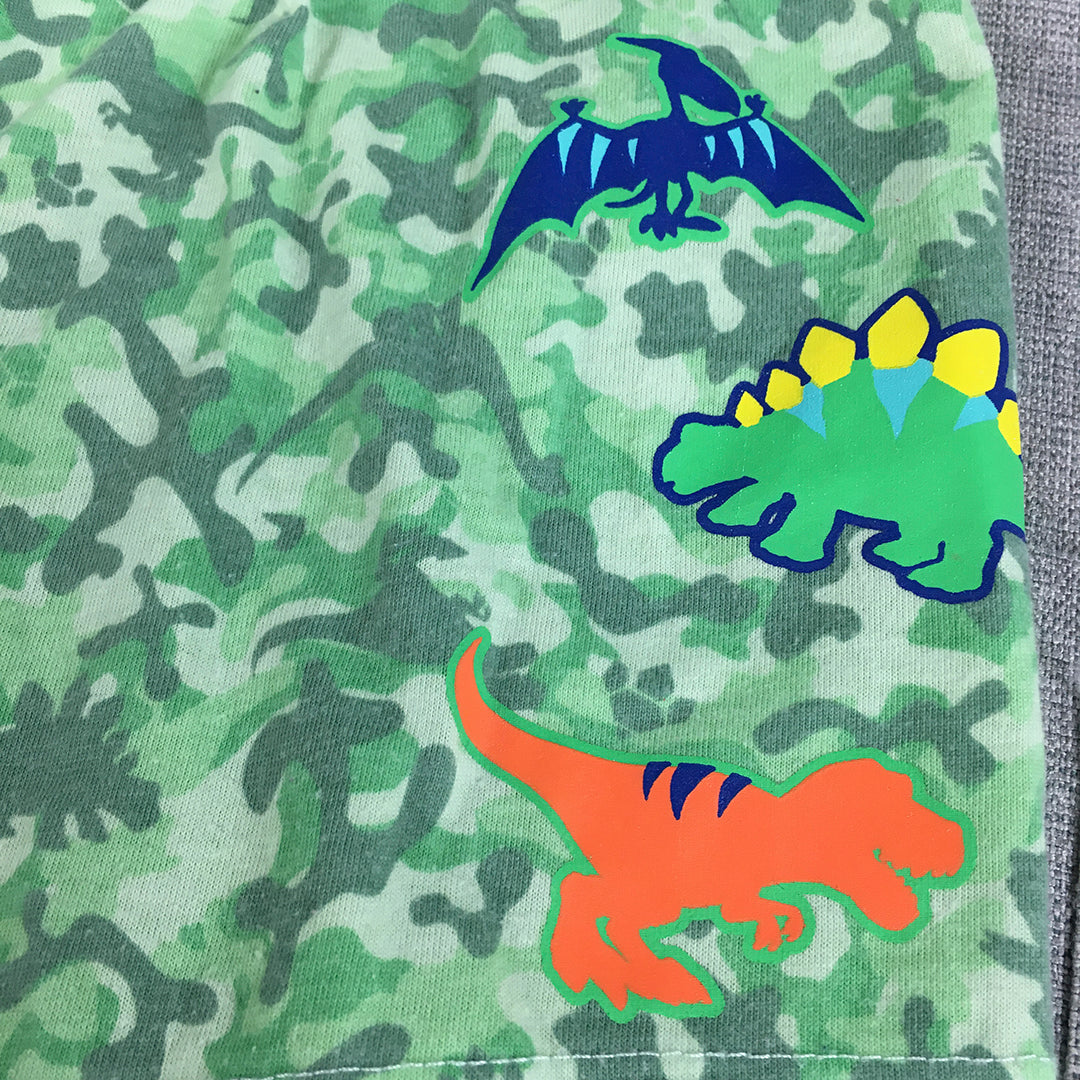 Paw Patrol Kids Shorts Size 4 Green Camo Dinosaurs Elastic Waist