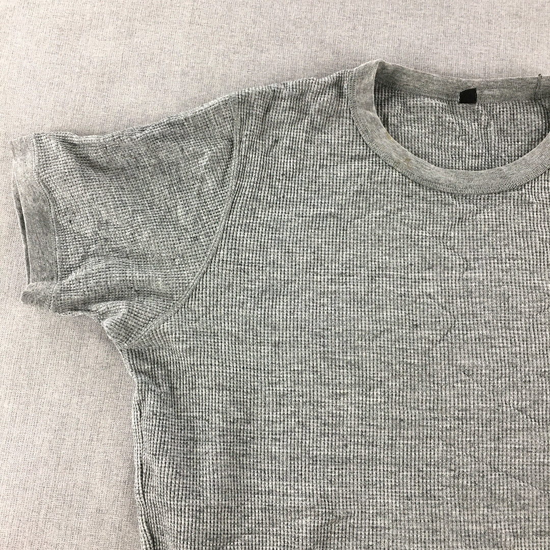 Uniqlo Mens T-Shirt Size M Grey Knit Short Sleeve Crew Neck Tee