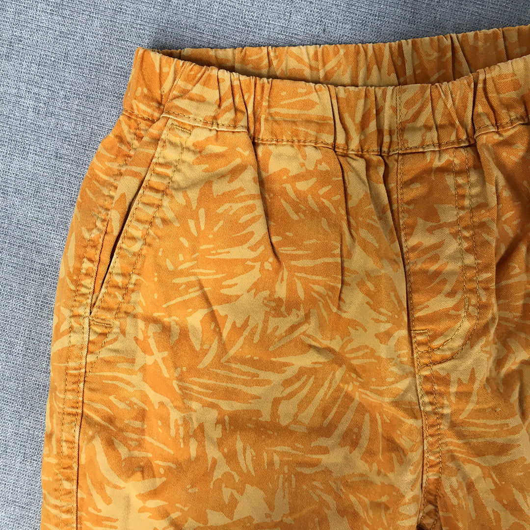 Uniqlo Kids Boys Shorts Size 5 - 6 Years Yellow Orange Hawaiian Pockets