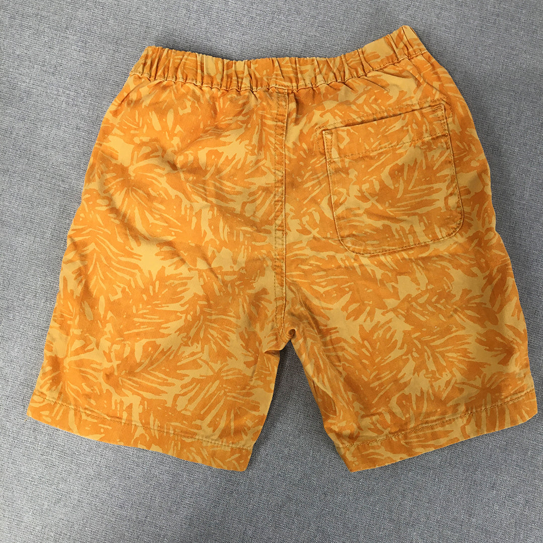 Uniqlo Kids Boys Shorts Size 5 - 6 Years Yellow Orange Hawaiian Pockets